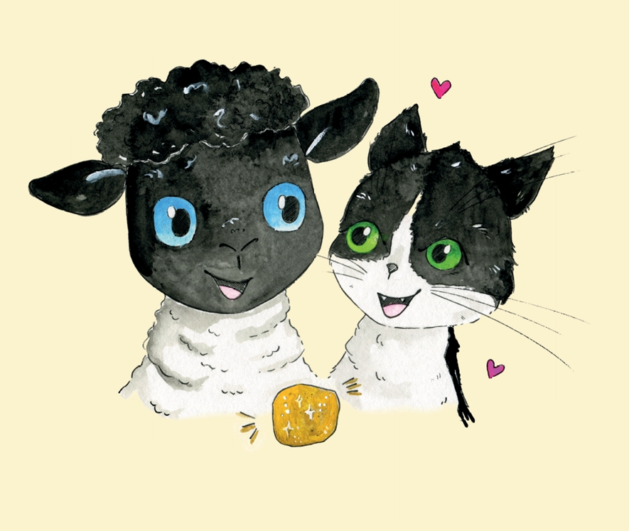Henkie en Semmie samen met een koekje